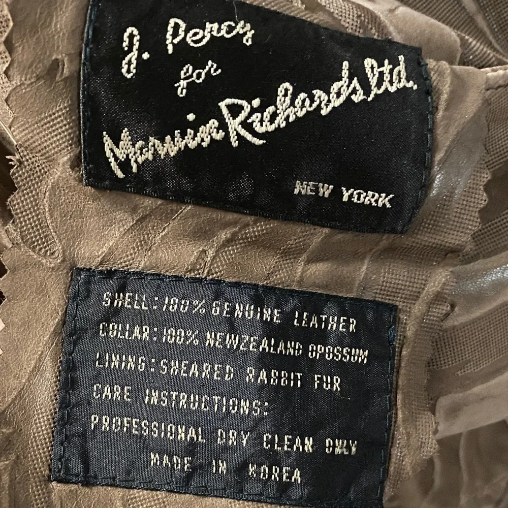 J Percy for Marvin Richards  Brown Fur-Trimmed  Coat